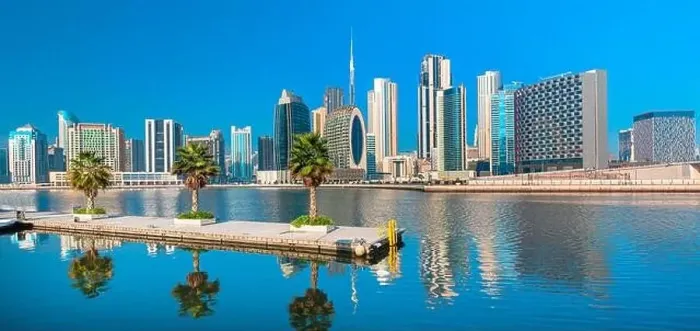 Framed Print : Dubai city center view at sunrise, United Arab Emirate Framed Print : Dubai city center view at sunrise, United Arab Emirate