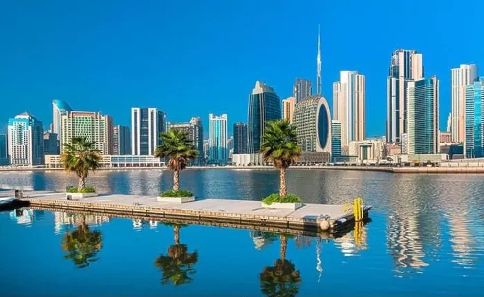 Framed Print : Dubai city center view at sunrise, United Arab Emirate Framed Print : Dubai city center view at sunrise, United Arab Emirate
