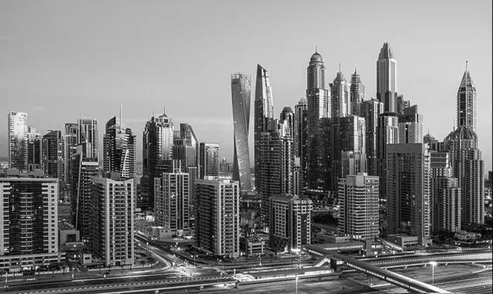 Framed Print : Dubai city center view at sunrise, United Arab Emirate Framed Print : Dubai city center view at sunrise, United Arab Emirate