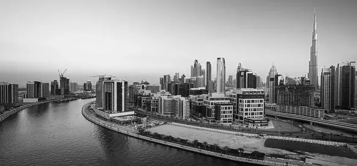 Framed Print : Dubai city center view at sunrise, United Arab Emirate Framed Print : Dubai city center view at sunrise, United Arab Emirate