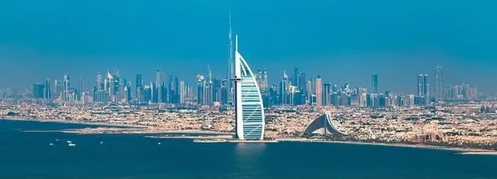 Framed Print : Dubai city center view at sunrise, United Arab Emirate Framed Print : Dubai city center view at sunrise, United Arab Emirate