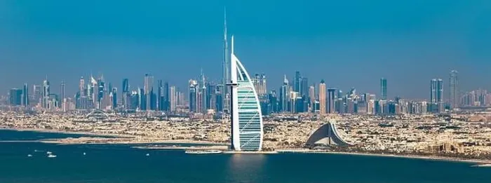 Framed Print : Dubai city center view at sunrise, United Arab Emirate Framed Print : Dubai city center view at sunrise, United Arab Emirate