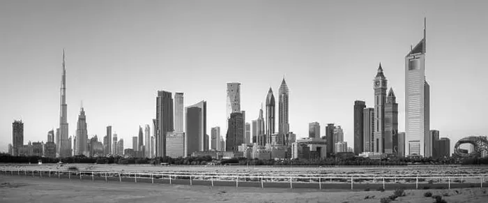 Framed Print : Dubai city center view at sunrise, United Arab Emirate Framed Print : Dubai city center view at sunrise, United Arab Emirate