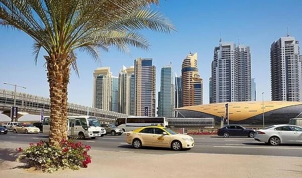 Dubai cityscape - Sheikh al Zayed road, United Arab Emirates