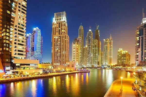 Dubai evening skyline - Marina, United Arab Emirates