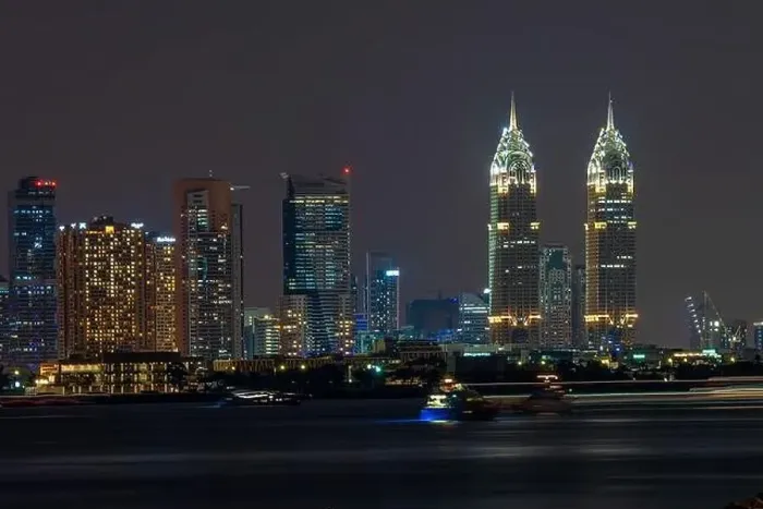 Framed Print : Dubai Skyline after sunset Framed Print : Dubai Skyline after sunset