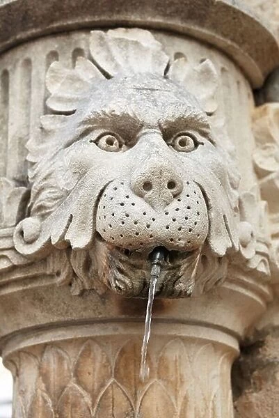 Dubrovnik - carved detail of fountain, Croatia