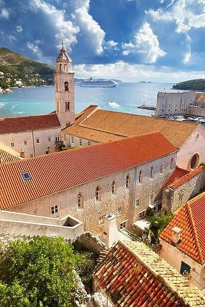 Dubrovnik Old Town cityscape, view from Old Town Walls, Croatia