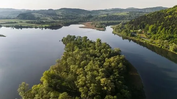 Framed Print : Dunajec River bends in Lesser Poland near Tarnow. Aerial drone view at springtime Framed Print : Dunajec River bends in Lesser Poland near Tarnow. Aerial drone view at springtime