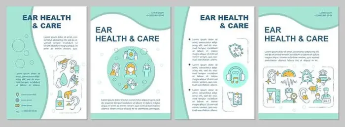 Framed Print : Ear health and care brochure template Framed Print : Ear health and care brochure template