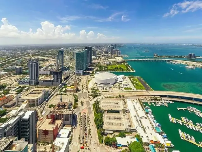 Framed Print : Earthview Downtown Miami FL aerial photo Framed Print : Earthview Downtown Miami FL aerial photo