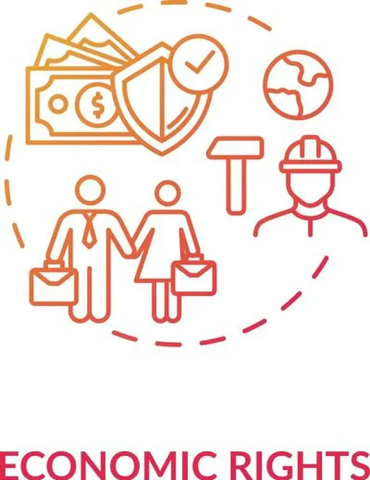 Framed Print : Economic rights concept icon. Socio economic principles idea thin line illustration