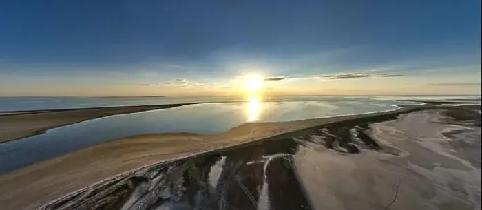 Framed Print : The edge of the sea in the evening sun. Camping beach. Drone shot 4K Framed Print : The edge of the sea in the evening sun. Camping beach. Drone shot 4K