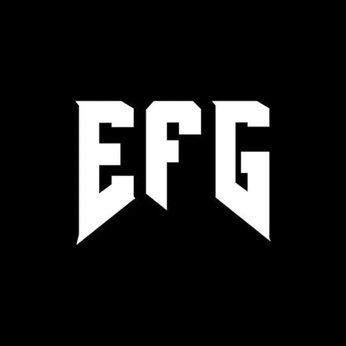 Framed Print : EFG letter logo design for technology company Framed Print : EFG letter logo design for technology company