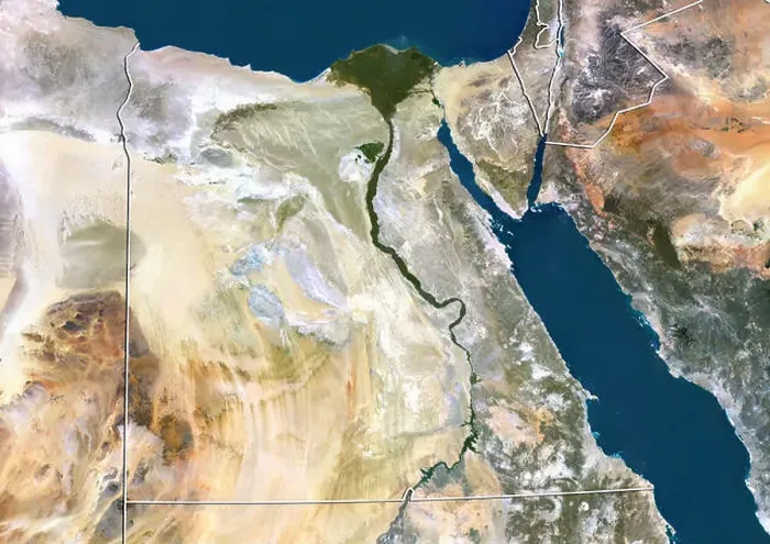 Framed Print : Egypt, True Colour Satellite Image With Border Framed Print : Egypt, True Colour Satellite Image With Border