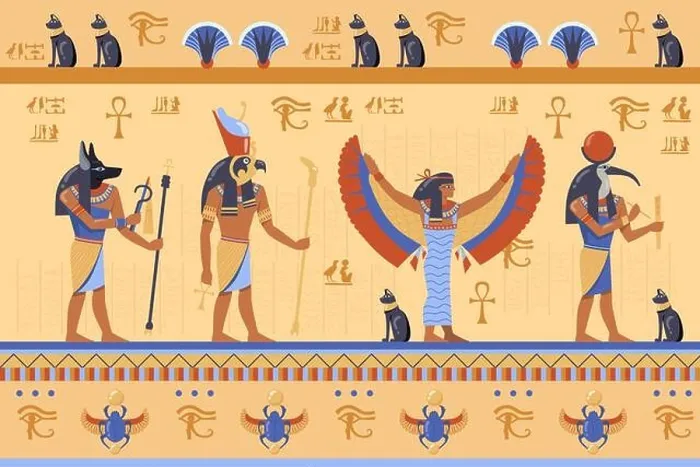 Framed Print : Egyptian deities on ancient bas relief with hieroglyphs Framed Print : Egyptian deities on ancient bas relief with hieroglyphs