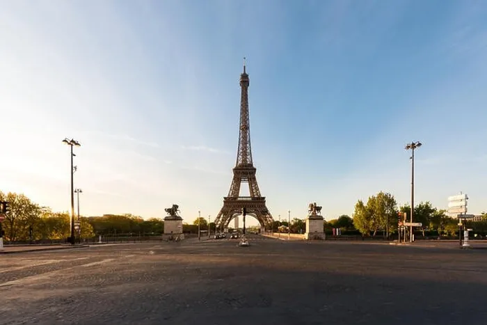Framed Print : Eiffel Tower and river Seine at sunrise in Paris, France. Eiffel Tower is one of the most iconic landmarks of Paris Framed Print : Eiffel Tower and river Seine at sunrise in Paris, France. Eiffel Tower is one of the most iconic landmarks of Paris
