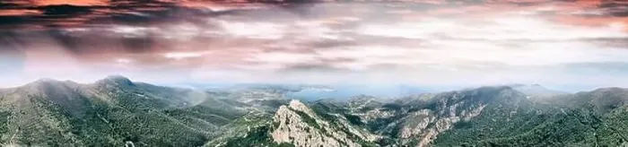 Framed Print : Elba Island, Italy. Amazing aerial view from drone of mountains and landscape Framed Print : Elba Island, Italy. Amazing aerial view from drone of mountains and landscape