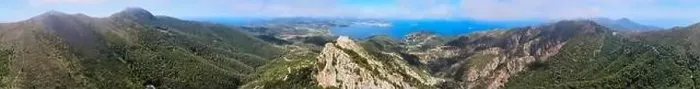 Framed Print : Elba Island, Italy. Amazing aerial view from drone of mountains and landscape Framed Print : Elba Island, Italy. Amazing aerial view from drone of mountains and landscape