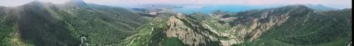 Framed Print : Elba Island, Italy. Amazing aerial view from drone of mountains and landscape