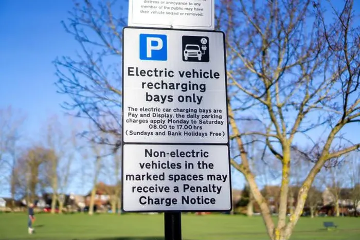 Framed Print : Electric vehicle recharging sign Framed Print : Electric vehicle recharging sign