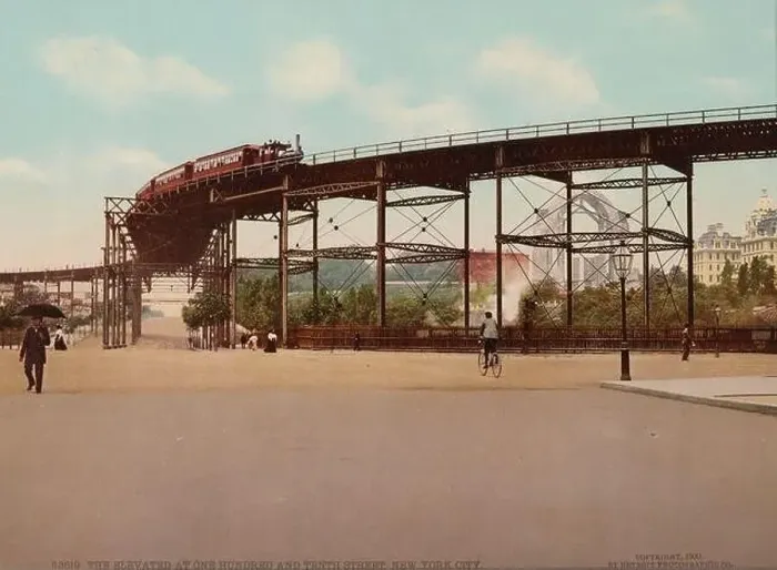 Framed Print : The Elevated at One Hundred and Tenth Street, New York City 1900 Framed Print : The Elevated at One Hundred and Tenth Street, New York City 1900