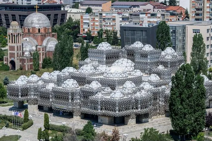 Framed Print : Elevated view of National Library of Kosovo Framed Print : Elevated view of National Library of Kosovo