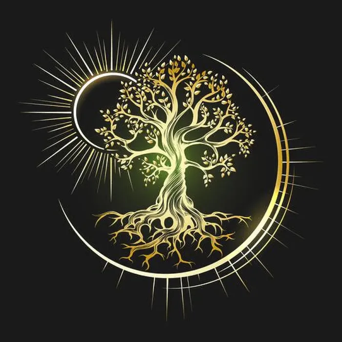 Framed Print : Emblem of Esoteric Symbol Golden Tree of Life isolated on black background. Vector illustration Framed Print : Emblem of Esoteric Symbol Golden Tree of Life isolated on black background. Vector illustration