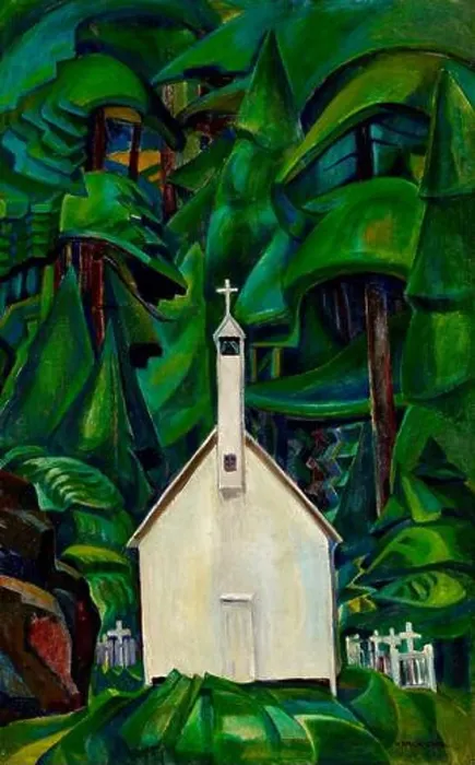 Framed Print : Emily Carr artwork entitled Church at Yuquot Village Framed Print : Emily Carr artwork entitled Church at Yuquot Village