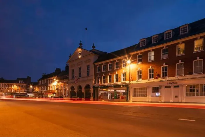 Framed Print : England, Dorset, Blandford Forum, Night View of East Street and The Corn Exchange Framed Print : England, Dorset, Blandford Forum, Night View of East Street and The Corn Exchange