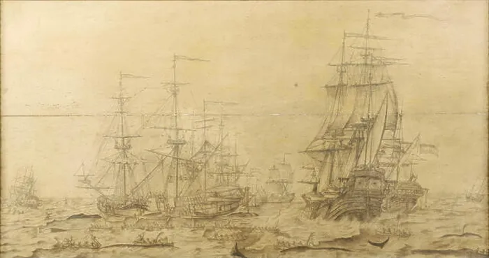 Framed Print : English: A 17th century Whaling Scene Dutch whaling in the Arctic had started in the early 17th century Framed Print : English: A 17th century Whaling Scene Dutch whaling in the Arctic had started in the early 17th century