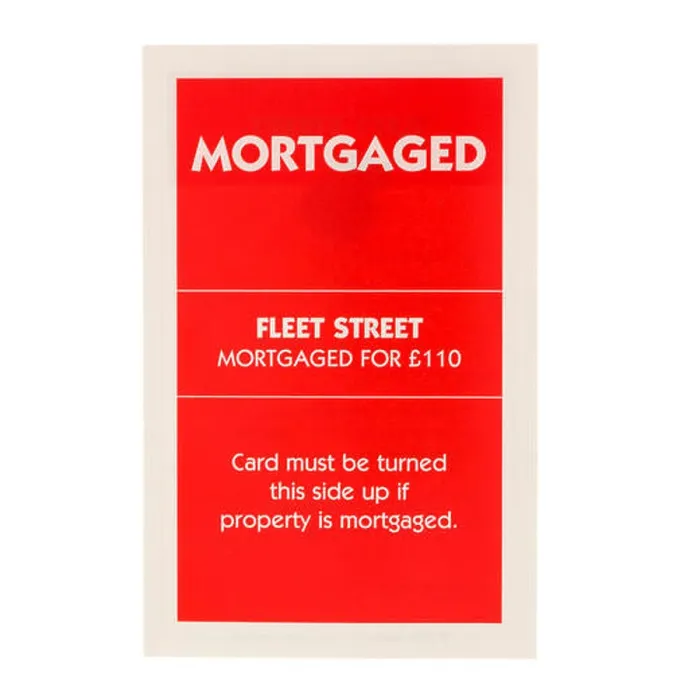 Framed Print : English Edition of Monopoly Mortgaged Card for Fleet Street, The classic trading game from Parker