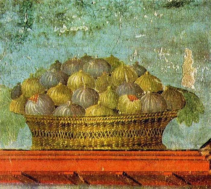 Framed Print : English: Fresco of a basket of figs at Villa Poppaea Framed Print : English: Fresco of a basket of figs at Villa Poppaea