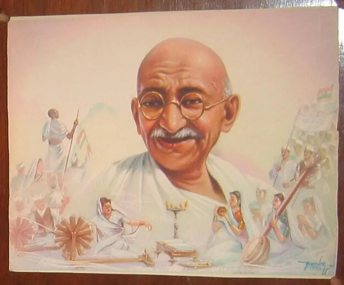 Framed Print : English: Mystical, cultural, and political domains merged in the figure of Gandhi Source: ebay