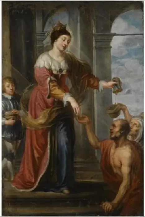 Framed Print : English: Philip Fruytiers, A Female Saint Giving Alms Framed Print : English: Philip Fruytiers, A Female Saint Giving Alms
