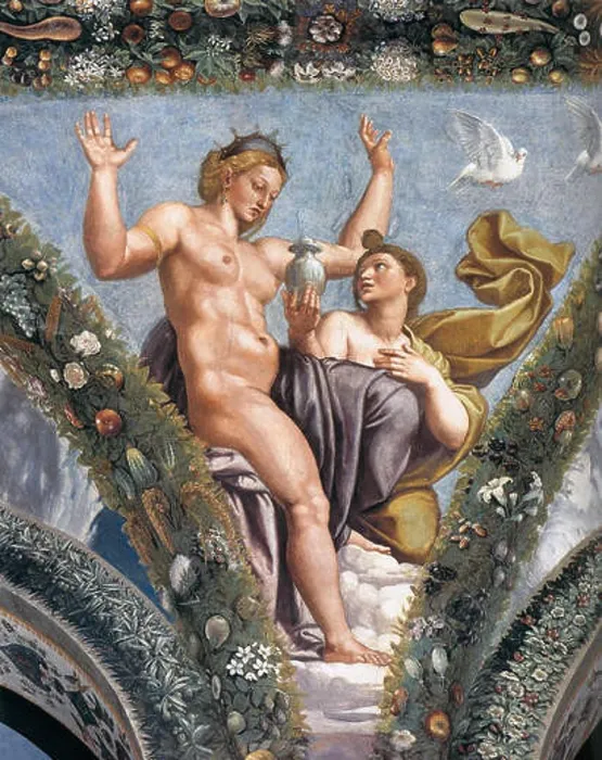 Framed Print : English: Psyche Gives Venus the Vessel between 1517 and 1518 Framed Print : English: Psyche Gives Venus the Vessel between 1517 and 1518
