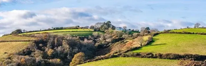 Framed Print : English Village and farmlands in Autumn Colors, Kingswear, Brixham, Devon, England, Europe Framed Print : English Village and farmlands in Autumn Colors, Kingswear, Brixham, Devon, England, Europe
