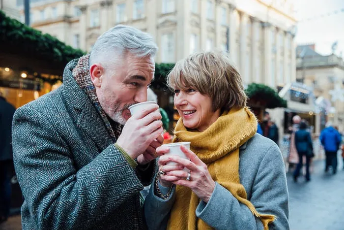 Framed Print : Enjoying Coffee At The Christmas Market Framed Print : Enjoying Coffee At The Christmas Market