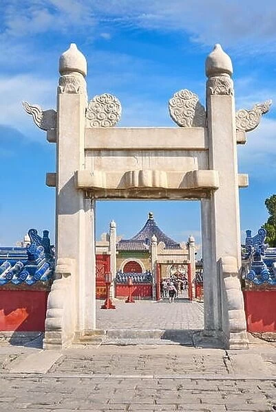Entrance to Temple of Heaven (Tian Tan), UNESCO, Beijing, China