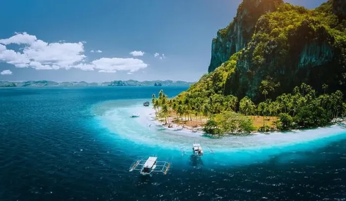Framed Print : Epic aerial drone panoramic picture of tourist boats arriving tropical Pinagbuyutan Island with idyllic ipil beach Framed Print : Epic aerial drone panoramic picture of tourist boats arriving tropical Pinagbuyutan Island with idyllic ipil beach