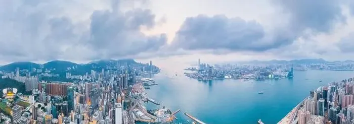 Framed Print : Epic aerial view of evening scene of Victoria Harbour, Hong Kong, famous travel destination, metropolis Framed Print : Epic aerial view of evening scene of Victoria Harbour, Hong Kong, famous travel destination, metropolis