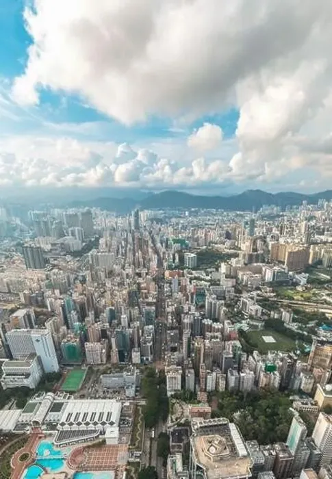Framed Print : Epic aerial top view of Tsim Sha Tsui, commercial and shopping center of Hong Kong, daytime Framed Print : Epic aerial top view of Tsim Sha Tsui, commercial and shopping center of Hong Kong, daytime