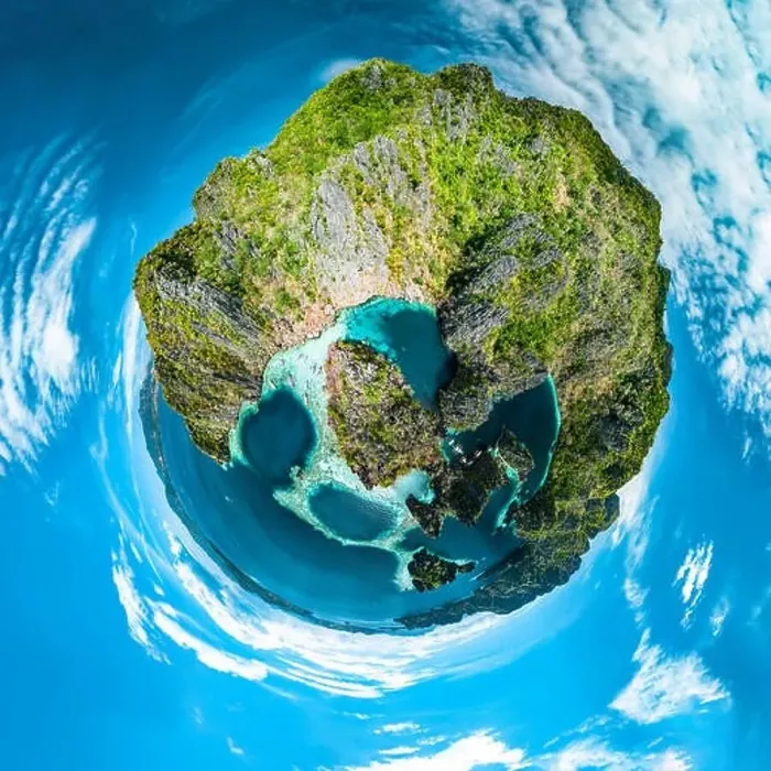 Framed Print : Epic little planet panorama of blue lagoons and limestone cliffs of Coron, Palawan, Philippines Framed Print : Epic little planet panorama of blue lagoons and limestone cliffs of Coron, Palawan, Philippines