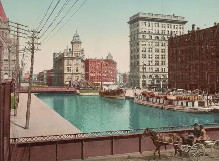 Framed Print : Erie Canal at Salina Street, Syracuse, Onondaga County, New York 1900 Framed Print : Erie Canal at Salina Street, Syracuse, Onondaga County, New York 1900