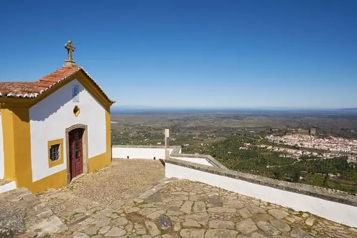Framed Print : Ermida da Nossa Senhora da Penha in Serra de Sao Mamede mountain and Castelo de Vide city, in Portugal Framed Print : Ermida da Nossa Senhora da Penha in Serra de Sao Mamede mountain and Castelo de Vide city, in Portugal