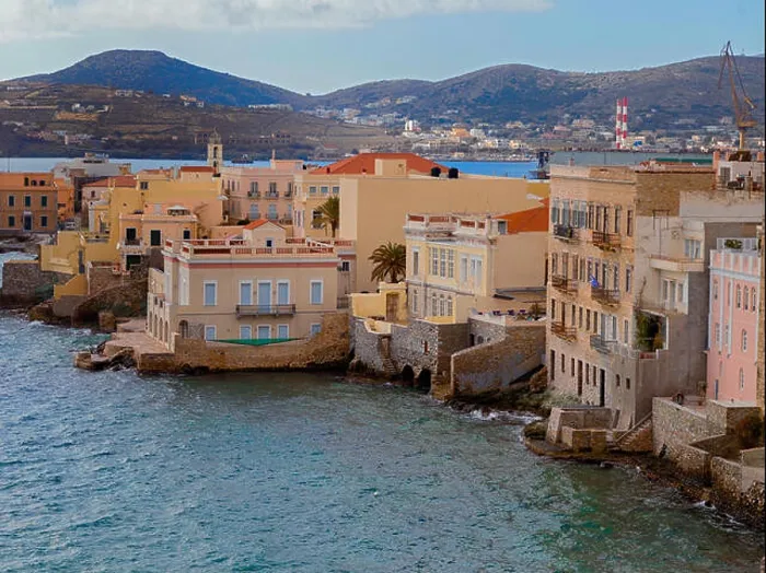 Framed Print : Ermoupolis in Syros Greece. Stock Image Framed Print : Ermoupolis in Syros Greece. Stock Image
