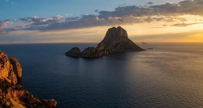 Framed Print : Es Vedra island sunset panoramic view, Sant Josep de Sa Talaia, Ibiza, Balearic Islands, Spain Framed Print : Es Vedra island sunset panoramic view, Sant Josep de Sa Talaia, Ibiza, Balearic Islands, Spain