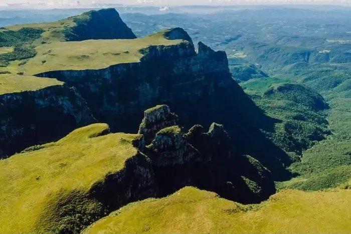 Framed Print : Espraiado Canyon in Urubici, Santa Catarina, Brazil. Aerial view