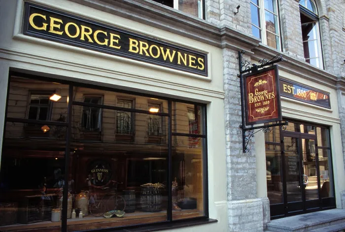 Framed Print : Estonia Tallinn George Brownes Irish Pub exterior Framed Print : Estonia Tallinn George Brownes Irish Pub exterior