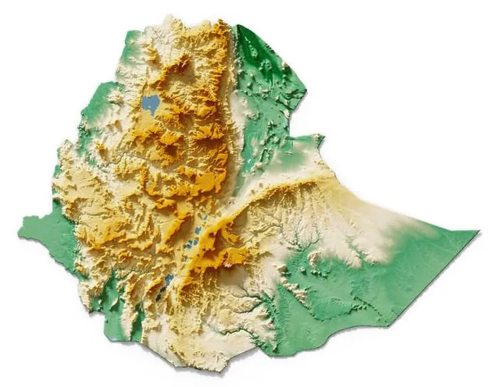 Framed Print : Ethiopia. Detailed 3D rendering of a shaded relief map with rivers and lakes Framed Print : Ethiopia. Detailed 3D rendering of a shaded relief map with rivers and lakes